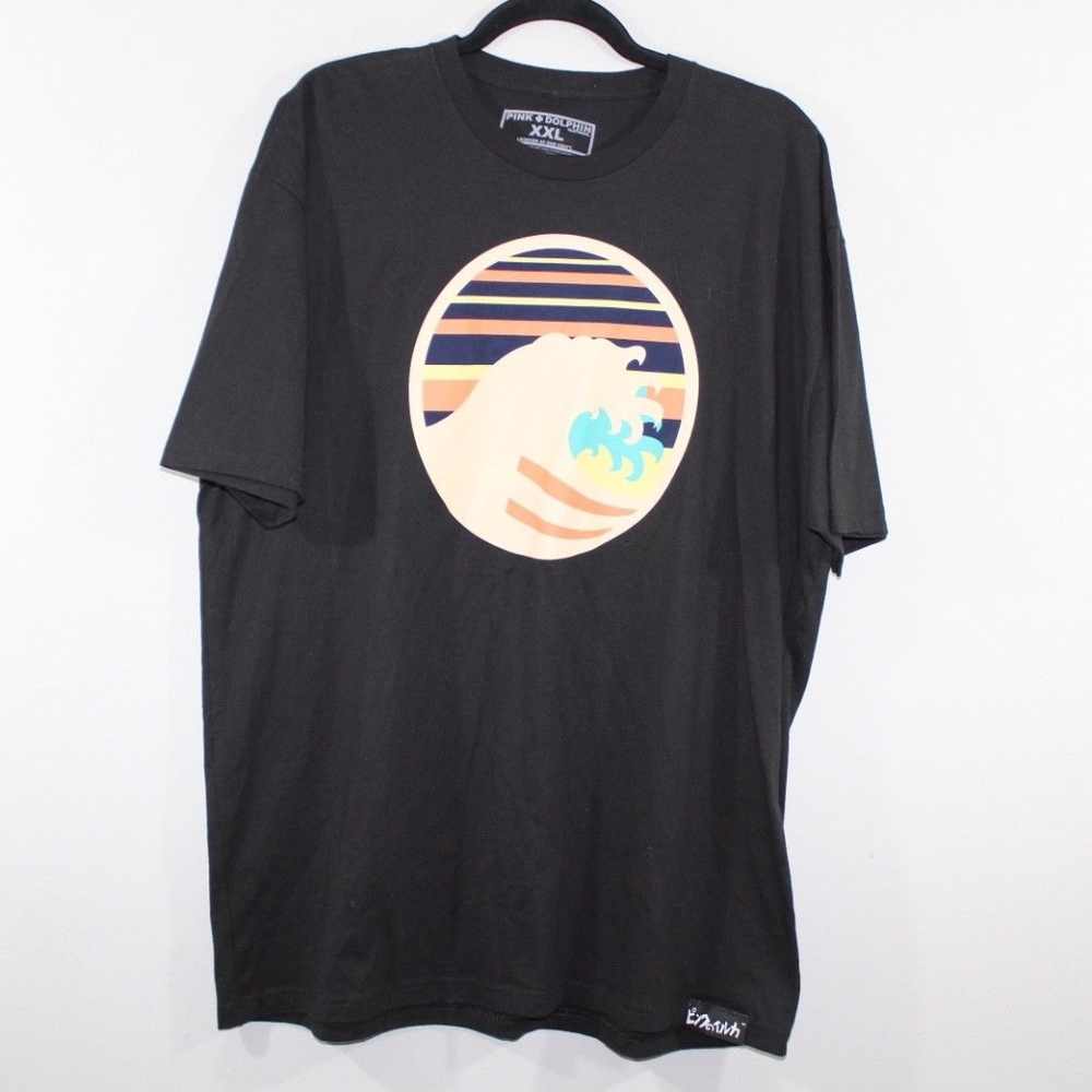 Pink + Dolphin Abstract Wave Short Sleeve Shirt XL